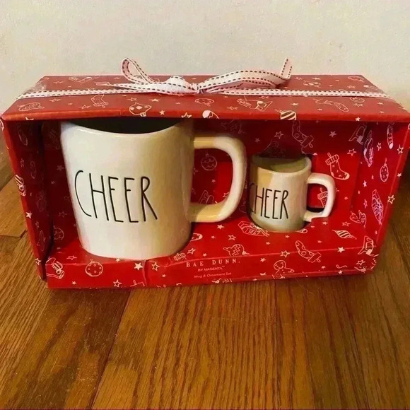 Rae Dunn Cheers mug & ornament set - Picture 3 of 6